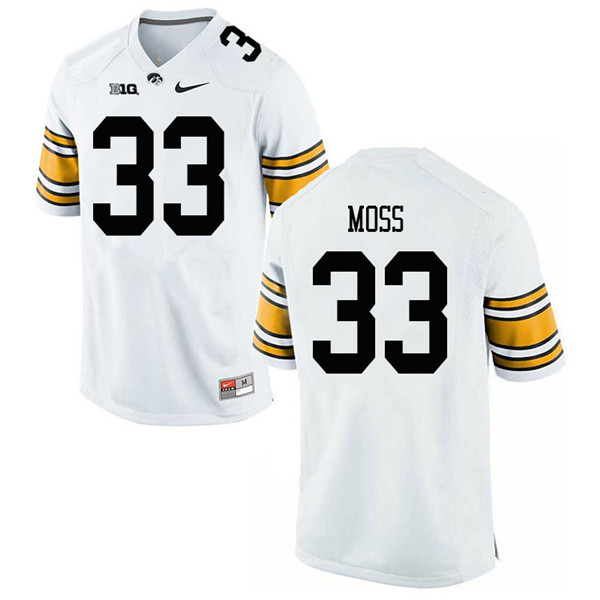 Men #33 Riley Moss Iowa Hawkeyes College Football Jerseys Sale-White - Click Image to Close